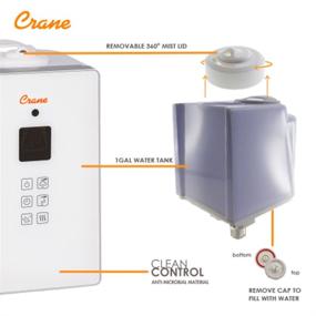 img 1 attached to Ultimate Comfort: Crane Digital Clean Control Warm & Cool Mist Humidifiers