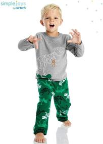 img 2 attached to 🌙 Carter's Boys' 4-Piece Fleece Pajama Set - Easy Delights for Simple Joys