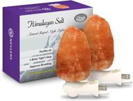 🌙 nevlers 2 pack all natural handcrafted himalayan salt night lights - enhance any room decor - ul certified 360° wall plug - includes 2 bulbs - perfect for everyone логотип