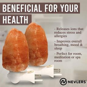 img 1 attached to 🌙 Nevlers 2 Pack All Natural Handcrafted Himalayan Salt Night Lights - Enhance Any Room Decor - UL Certified 360° Wall Plug - Includes 2 Bulbs - Perfect for Everyone