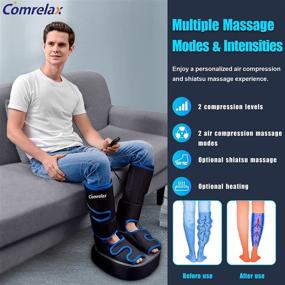 img 2 attached to Comrelax Pro Shiatsu-Foot-Massager: Heat, Air Compression Leg Massager for Circulation Calf, Pain Relief, Muscle Relaxation & More!