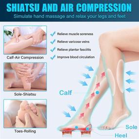 img 3 attached to Comrelax Pro Shiatsu-Foot-Massager: Heat, Air Compression Leg Massager for Circulation Calf, Pain Relief, Muscle Relaxation & More!