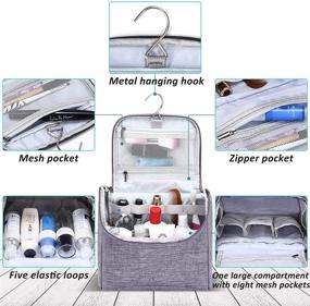 img 3 attached to Water-Resistant Hanging Toiletry Bag for Women and Men - Travel Organizer with Handle and Hook - Portable Shower Bathroom Bag - Convenient Cosmetic Bag