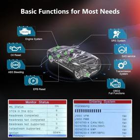 img 2 attached to 🔧 Ланч CRP129 профессиональный сканер OBD2 считыватель кодов для системы двигателя, трансмиссии, ABS, подушек безопасности, системы электронного парковочного тормоза (EPB), системы помощи при посадке (SAS) и сброса масла с 16-контактным кабелем.