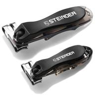 💅 nail clippers toenail clipper set– steinder easy grip, 360 rotary fingernail and toenail clippers – ideal for thick nails - clippers set for men logo