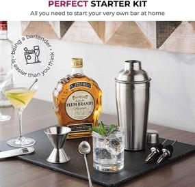 img 1 attached to 🍹 Premium 7-Piece Stainless Steel Cocktail Shaker Set with Bar Tools – Complete Bartender Kit Including Cocktail Strainer, Double Jigger, Bar Spoon, Bottle Opener, and Pour Spouts