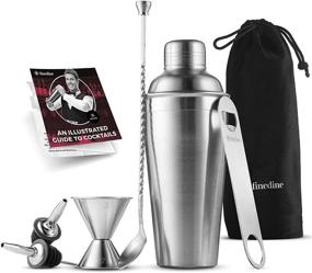 img 4 attached to 🍹 Premium 7-Piece Stainless Steel Cocktail Shaker Set with Bar Tools – Complete Bartender Kit Including Cocktail Strainer, Double Jigger, Bar Spoon, Bottle Opener, and Pour Spouts