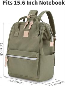 img 2 attached to 🎒 Laptop Backpack 15.6 Inch Large Casual Daypack - Water Resistant Business Travel School Bag with USB Charging Port for Women & Men (1882-ArmyGreen)