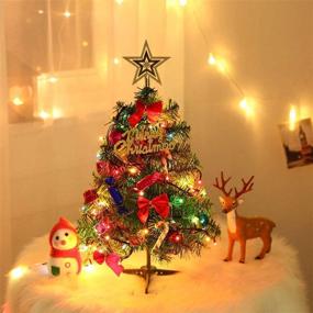 img 2 attached to 🎄 Snowy Mini Artificial Tabletop Christmas Tree: 20"/50cm, Hanging Ornaments, Eco-Friendly Material - Perfect Xmas Decor!