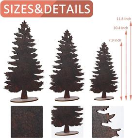 img 3 attached to 🎄 Blulu 3-Piece Mini Artificial Christmas Tree Set - Wood Tabletop Decorations with Wooden Base for Xmas Holiday Party, Miniature Pine Trees for Christmas Decor