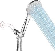 🚿 casavilla high pressure handheld shower head with 6 spray settings, extra-long 5.9ft hose, 4.7" face, water saving & spa spray mode - chrome logo