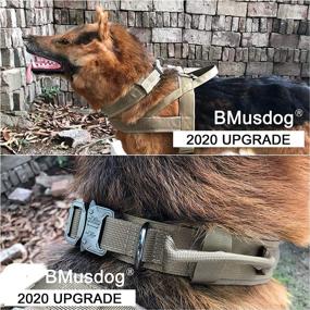 img 1 attached to 🐕 BMusdog Tactical Dog Collar: Adjustable, Sturdy Metal Buckle Handle, 1.8 inch Wide Army Grade Nylon Military Collars for Medium-Large XL Dogs