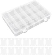 🧵 floss organizer storage box: clear case with 18 compartments & 100 bobbins - 10.5" size logo