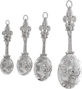 img 1 attached to 🥄 Ganz 4-Piece Fleur De Lis Measuring Spoon Set - Silver, One Size - Efficient Kitchen Essentials