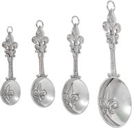 🥄 ganz 4-piece fleur de lis measuring spoon set - silver, one size - efficient kitchen essentials logo