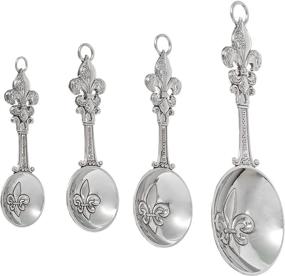 img 2 attached to 🥄 Ganz 4-Piece Fleur De Lis Measuring Spoon Set - Silver, One Size - Efficient Kitchen Essentials