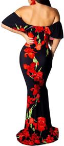 img 4 attached to Tropical Shoulder Hawaiian Evening Dresses Women's Clothing