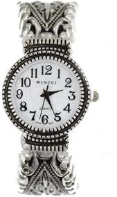 img 3 attached to Timeless Elegance: Women's Vintage Style Easy Read Bangle Cuff Watch