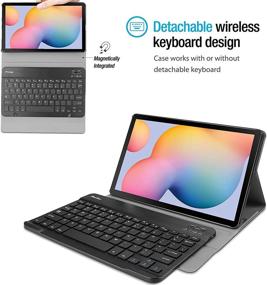 img 3 attached to 💼 ProCase Keyboard Case for Galaxy Tab S6 Lite 10.4 Inch 2020 - Slim Lightweight Smart Cover with Wireless Keyboard and S Pen Charging - Black