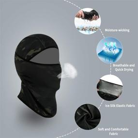 img 3 attached to 🚴 Achiou Balaclava Face Mask: Ultimate UV Protection Ice Silk Mask for Men and Women - Perfect for Cycling, Climbing, and Running