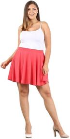 img 4 attached to 👗 Women's Regular and Plus Size Basic Versatile Stretchy Flared Casual Mini Skater Skirt - Made in U.S.A. by UU Fashion
