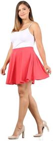 img 1 attached to 👗 Women's Regular and Plus Size Basic Versatile Stretchy Flared Casual Mini Skater Skirt - Made in U.S.A. by UU Fashion