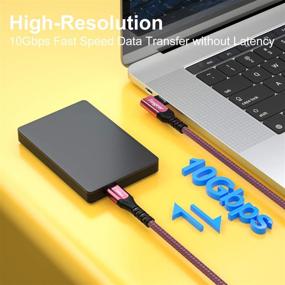 img 3 attached to Фасгир USB-C кабель USB C 100W передача питания 3 фута 90 градусов 3.1 Gen 2 – быстрая синхронизация данных, заряд 5A PD – Макбук, Хромбук, S20, Пиксель XL (красный)