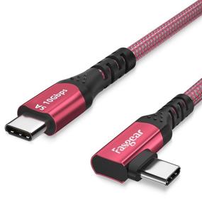 img 4 attached to Фасгир USB-C кабель USB C 100W передача питания 3 фута 90 градусов 3.1 Gen 2 – быстрая синхронизация данных, заряд 5A PD – Макбук, Хромбук, S20, Пиксель XL (красный)