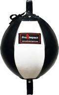 🥊 pro impact authentic leather double-end boxing punching bag - speed & dodge training ball set - includes cords & hooks for gym workout, mma, muay thai logo