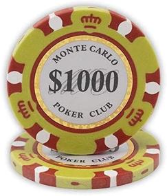 img 2 attached to 🎱 Enhance Your Poker Experience with DA VINCI 14 Gram Clay Monte Carlo Poker Club Premium Quality Poker Chips - Pack of 50 Chips