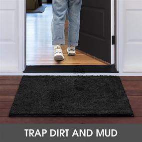 img 1 attached to 🚪 Durable HomeIDEAS 24"x36" Super Absorbent Indoor Door Mat: Low Profile, Washable, Non Slip, Ideal for Removing Dirt & Snow, Black