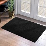 🚪 durable homeideas 24"x36" super absorbent indoor door mat: low profile, washable, non slip, ideal for removing dirt & snow, black логотип