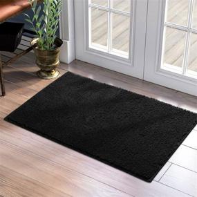 img 4 attached to 🚪 Durable HomeIDEAS 24"x36" Super Absorbent Indoor Door Mat: Low Profile, Washable, Non Slip, Ideal for Removing Dirt & Snow, Black