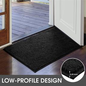 img 2 attached to 🚪 Durable HomeIDEAS 24"x36" Super Absorbent Indoor Door Mat: Low Profile, Washable, Non Slip, Ideal for Removing Dirt & Snow, Black