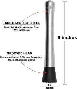 img 3 attached to 🍹 Premium 8-inch Stainless Steel Kitchen Rest Muddler - Essential Bar Tool for Crafting Mojitos and Fruit Cocktails at Home