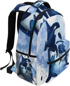 img 3 attached to Backpack Watercolor Shoulder Waterproof Elementary Backpacks for Kids' Backpacks