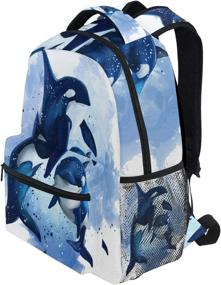 img 2 attached to Backpack Watercolor Shoulder Waterproof Elementary Backpacks for Kids' Backpacks