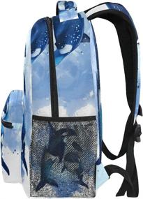 img 1 attached to Backpack Watercolor Shoulder Waterproof Elementary Backpacks for Kids' Backpacks