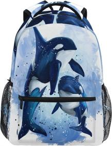 img 4 attached to Backpack Watercolor Shoulder Waterproof Elementary Backpacks for Kids' Backpacks