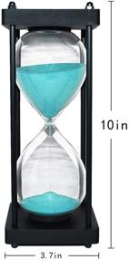 img 1 attached to ⏳ 60 Minute Hourglass Timer: Elegant Black Wooden Frame Decor with Green Sand, Large Size