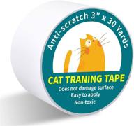 🐱 karaseno anti cat scratch tape - transparent clear furniture protector for couch, carpet, doors - 3in x 30yd cat training tape - double sided, pet & kid safe logo