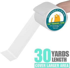 img 3 attached to 🐱 Karaseno Anti Cat Scratch Tape - Transparent Clear Furniture Protector for Couch, Carpet, Doors - 3in x 30yd Cat Training Tape - Double Sided, Pet & Kid Safe