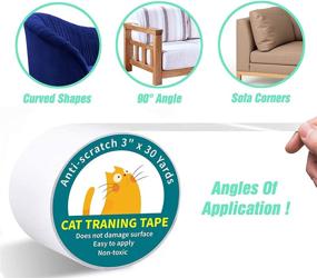 img 2 attached to 🐱 Karaseno Anti Cat Scratch Tape - Transparent Clear Furniture Protector for Couch, Carpet, Doors - 3in x 30yd Cat Training Tape - Double Sided, Pet & Kid Safe