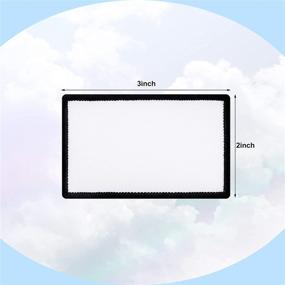 img 3 attached to 🧵 Set of 14 Sublimation Patch Blanks Fabric Iron-on Rectangular Patches for Clothing, Caps, Uniforms, Bags, and More - Black Frame Design