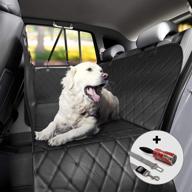 durable dog car backseat cover with large side flaps - full protection for car/suv doors, backseat & floor - waterproof, non-slip, washable - includes bonus lint roller & dog seat belt by triogato логотип