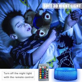 img 1 attached to 🔦 3D Night Light - My Hero Academia Toys with Remote Control | 2 Patterns, 16 Colors Anime Table Lamp for Kids Bedroom Decoration | Creative Lighting - Perfect Christmas and Birthday Souvenir Gifts