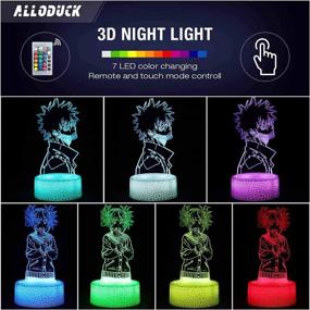 img 3 attached to 🔦 3D Night Light - My Hero Academia Toys with Remote Control | 2 Patterns, 16 Colors Anime Table Lamp for Kids Bedroom Decoration | Creative Lighting - Perfect Christmas and Birthday Souvenir Gifts