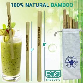 img 2 attached to 🌿 SHAKA LOVE Reusable Bamboo Drinking Straw Set - 6 Inch, 100% Natural, Biodegradable, Eco-Friendly, Organic- Includes Cleaning Brush & Cotton Carry Pouch - Great for Juice, Smoothies, Shakes, Coffee, ALOHA Cocktails - Pack of 5