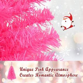 img 2 attached to 🎄 Premium Small Unlit Christmas Tree in Pink - Goplus 3ft, Ideal Xmas Decoration for Home, Office, and School Use