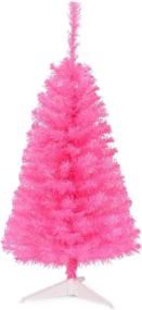 img 4 attached to 🎄 Premium Small Unlit Christmas Tree in Pink - Goplus 3ft, Ideal Xmas Decoration for Home, Office, and School Use